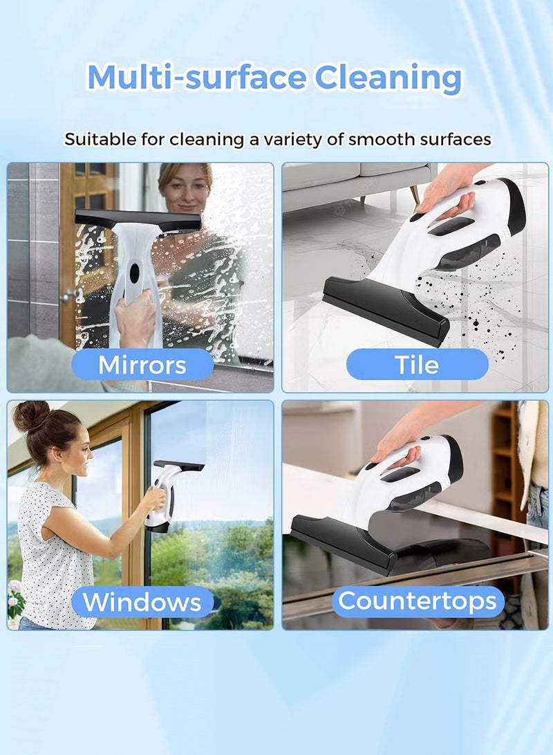 CUBEXELL Cordless Window Vacuum Cleaner  Electric Window Vacuum Squeegee Cordless With 11-Inch Squeegee Blade – Versatile Cleaning Tool For Windows Showers Mirrors Glass Countertops & Tiles (White)– 2200mAh - Image 3